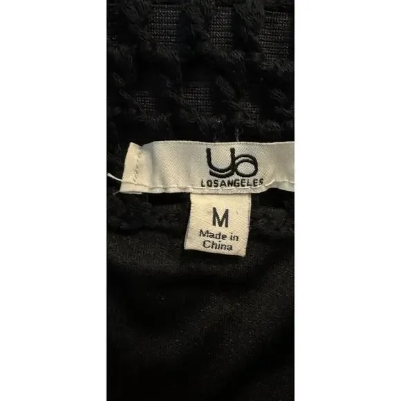 YA Los Angeles Size Medium Black Crochet Mini Skirt Boho Festival Cover Up - Picture 6 of 7